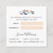 Stijlvolle pastel blad haar stylist bloemenkrans afsprakenkaartje (Achterkant)