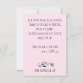 Stijlvolle pastel blad haar stylist bloemenkrans bedankkaart (Achterkant)