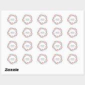 Stijlvolle Pastel Bloemen Haar Stijl Bloem Dank u Ronde Sticker (Vel)