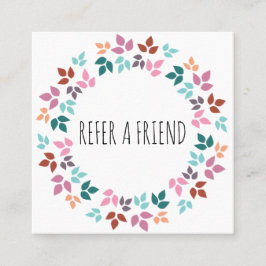 Stijlvolle Pastel Bloemen Haar Stylist Bladkrans Afsprakenkaartje