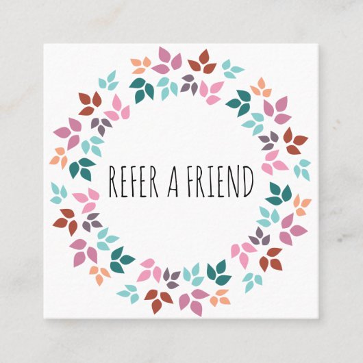 Stijlvolle Pastel Bloemen Haar Stylist Bladkrans Afsprakenkaartje (Voorkant)