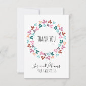 Stijlvolle Pastel Bloemen Haar Stylist Bladkrans Bedankkaart (Voorkant)