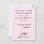 Stijlvolle Pastel Bloemen Haar Stylist Bladkrans Bedankkaart (Achterkant)