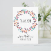 Stijlvolle Pastel Bloemen Hair Style Bloemkrans Bedankkaart (Staand voorkant)