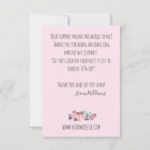 Stijlvolle Pastel Bloemen Hair Style Bloemkrans Bedankkaart (Achterkant)