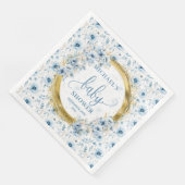 Stijlvolle Pastel Blue Gold Baby shower servetten (Hoek)