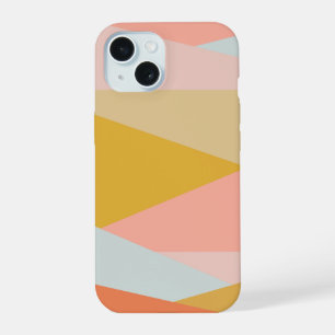 Stijlvolle Pastel Geometrische Kleurblokvormen Mod iPhone 15 Case