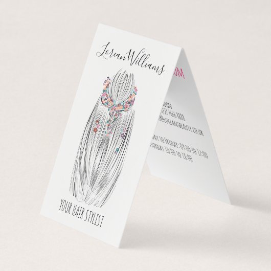 Stijlvolle Pastel Hair Stylist Braid Hairstyle Blo Visitekaartje (Voorkant)