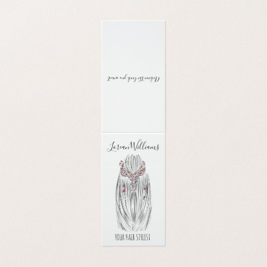 Stijlvolle Pastel Hair Stylist Braid Hairstyle Blo Visitekaartje (Buitenkant ongevouwen)