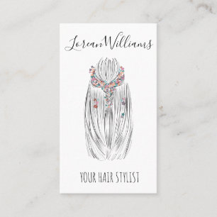 Stijlvolle Pastel Hair Stylist Braid Hairstyle QR Visitekaartje