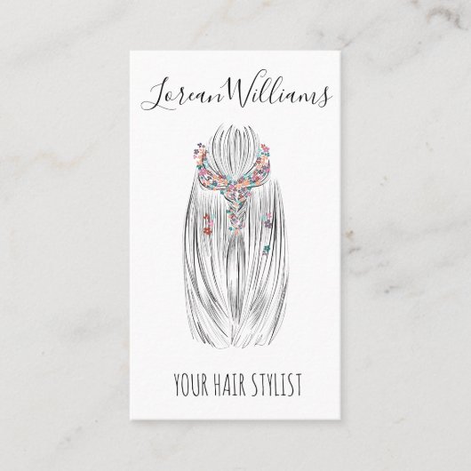 Stijlvolle Pastel Hair Stylist Braid Hairstyle QR Visitekaartje (Voorkant)