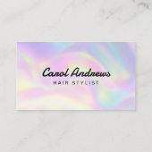 Stijlvolle pastel holografische kapper visitekaartje (Achterkant)