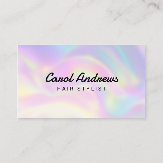 Stijlvolle pastel holografische kapper visitekaartje (Achterkant)