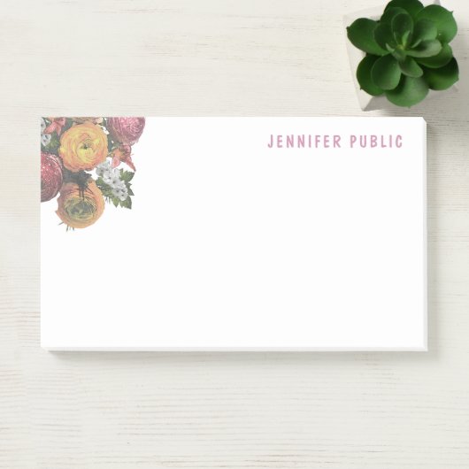 Stijlvolle Pastel Kleuren Waterverf Rozen Sjabloon Post-it® Notes (Kantoor)