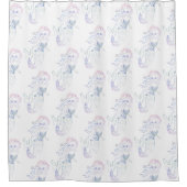 Stijlvolle Pastel Roze Witte Zeemeermin Patroon Ba Douchegordijn (Voorkant)