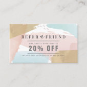 Stijlvolle Pastel Waterverf & Gouden Salon Verwijz Visitekaartje (Voorkant)