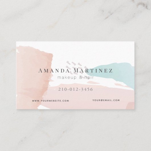 Stijlvolle Pastel Waterverf Salon Afspraakkaart Visitekaartje (Achterkant)