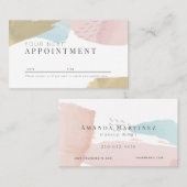 Stijlvolle Pastel Waterverf Salon Afspraakkaart Visitekaartje (Voorkant / Achterkant)