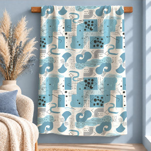 Stijlvolle Pastelblauwe Memphis Worpdeken Decorati Sherpa Deken