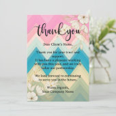 Stijlvolle pastelbloem waardering voor kleine bedr bedankkaart (Staand voorkant)