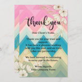Stijlvolle pastelbloem waardering voor kleine bedr bedankkaart (Voorkant / Achterkant)