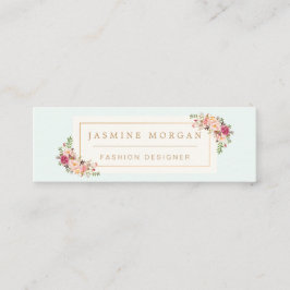 Stijlvolle pastelbloemen Waterverf Girly Chic Mini Visitekaartje