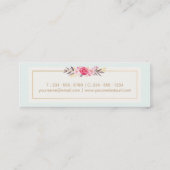 Stijlvolle pastelbloemen Waterverf Girly Chic Mini Visitekaartje (Achterkant)