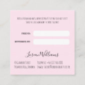 Stijlvolle Pastelkleur Haar Stylist Vlecht Kapsel  Afsprakenkaartje (Achterkant)