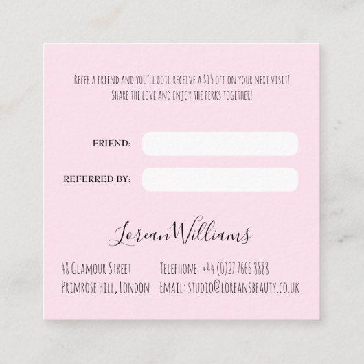 Stijlvolle Pastelkleur Haar Stylist Vlecht Kapsel Afsprakenkaartje (Achterkant)