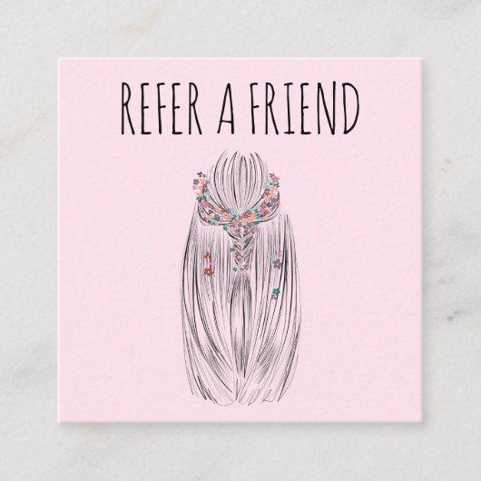 Stijlvolle Pastelkleur Haar Stylist Vlecht Kapsel  Afsprakenkaartje (Voorkant)