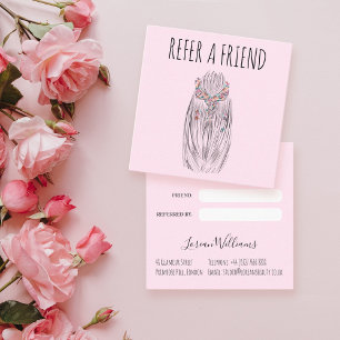 Stijlvolle Pastelkleur Haar Stylist Vlecht Kapsel Afsprakenkaartje