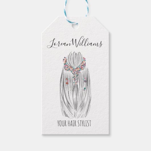 Stijlvolle Pastelkleur Haar Stylist Vlecht Kapsel  Cadeaulabel (Voorkant)