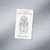 Stijlvolle Pastelkleur Haar Stylist Vlecht Kapsel  Magnetisch Visitekaartje (Voorbeeld)