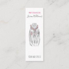 Stijlvolle Pastelkleur Haar Stylist Vlecht Kapsel  Mini Visitekaartje