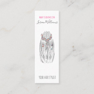 Stijlvolle Pastelkleur Haar Stylist Vlecht Kapsel  Mini Visitekaartje