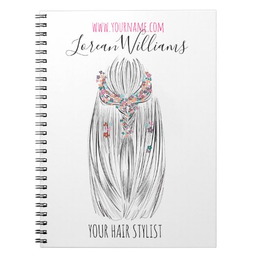 Stijlvolle Pastelkleur Haar Stylist Vlecht Kapsel  Notitieboek (Voorkant)