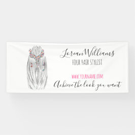 Stijlvolle Pastelkleur Haar Stylist Vlecht Kapsel  Spandoek