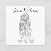 Stijlvolle Pastelkleur Haar Stylist Vlecht Kapsel  Vierkante Visitekaartje (Voorkant)