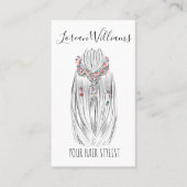 Stijlvolle Pastelkleur Haar Stylist Vlecht Kapsel  Visitekaartje (Voorkant)