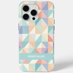Stijlvolle pastelkleuren geometrisch patroonontwer iPhone 15 pro max case