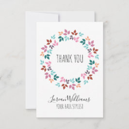 Stijlvolle Pastelkleurige Bloemige Haar Stylist Bl Bedankkaart