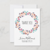 Stijlvolle Pastelkleurige Bloemige Kapsels Bloemen Bedankkaart (Voorkant)