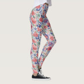 Stijlvolle pastelrode en Paarse Waterverf Leggings (Rechts)
