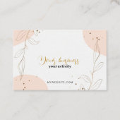 Stijlvolle pastelroze en gouden visitekaartje (Voorkant)