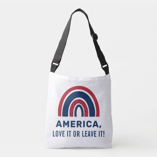 Stijlvolle patriottische USA Amerikaanse regenboog Crossbody Tas (Voorkant)