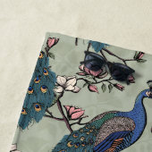 Stijlvolle Pauw-en-Bloem Bruidsmeisje Saliegroen Strandlaken (In situ)