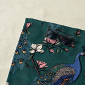 Stijlvolle Pauw-en-Bloem Bruidsmeisje Teal Strandlaken (In situ)