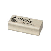 Stijlvolle Pauw Silhouet Handtekening Naam Rubberstempel (Stempel)