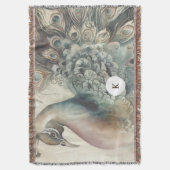 Stijlvolle pauw | Voeg uw Initiaal toe Deken (Voorkant Verticaal)