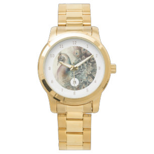 Stijlvolle pauw Voeg uw Initiaal toe Horloge